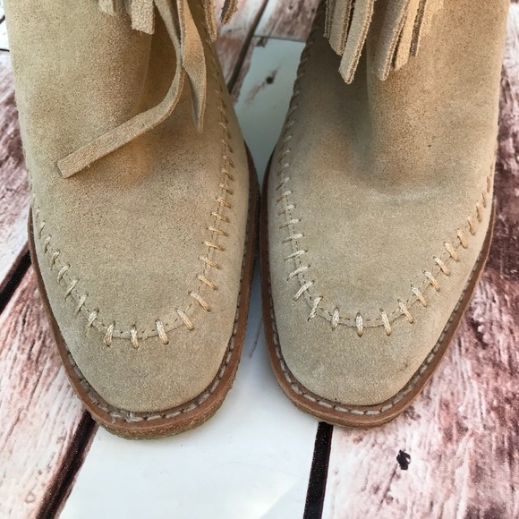 Michael Kors Moccasin Suede Fringe Boots - Picture 6 of 8